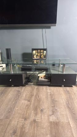 Free Glass Top TV Stand with Drawers