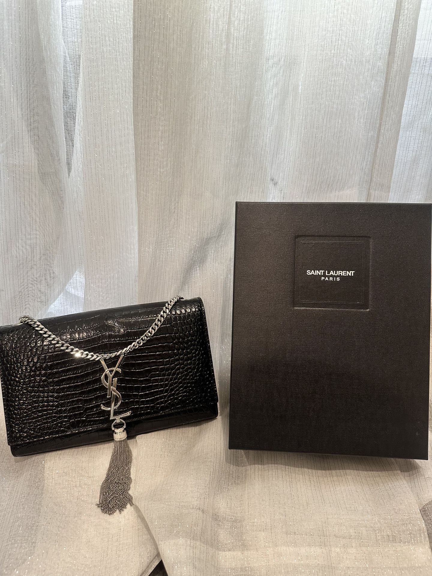 Yves Saint Laurent Croc Embossed Bag Original Price $3,000