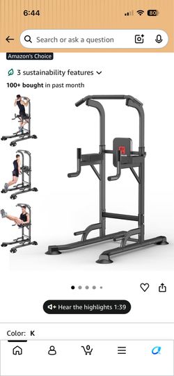 Power Tower Adjustable Height Pull Up & Dip Station