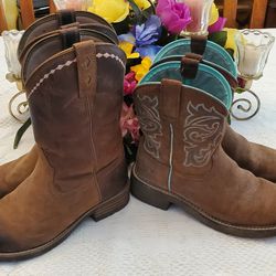 Two Pairs Ariat Boots Size 7 1/2 Women's 