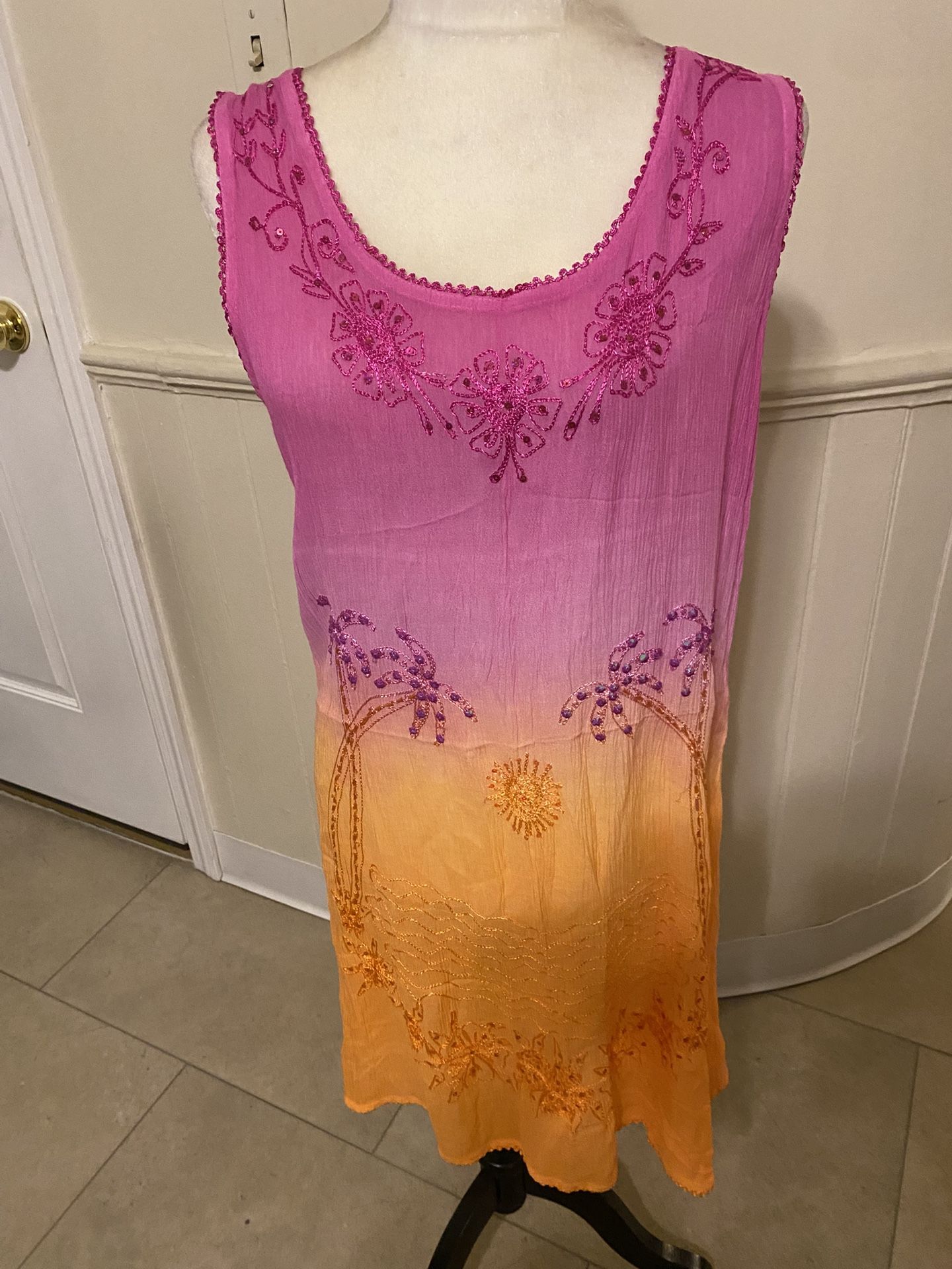 Brand New Raya Sun Sleeveless Dress Or Beach Cover Up Size Medium