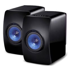KEF LS50 Wireless Powered Speakers (1st Generation, Gloss Black/Blue)