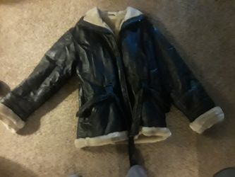 Leather bomber jacket