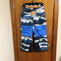 NWT Kids North Face Optic Blue Mountain waterproof insulated pants Small