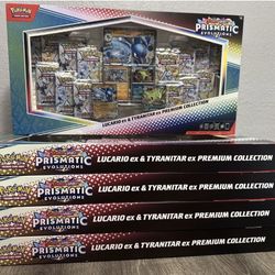 Pokemon Lucario Tyranitar Premium Collection Prismatic Evolutions Sam’s Club 