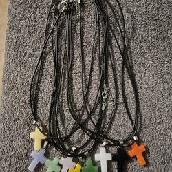 Natural Stone Pendant with Black Cord