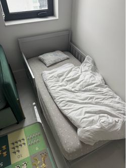 Gray Toddler Bed Frame + Mattress Included
