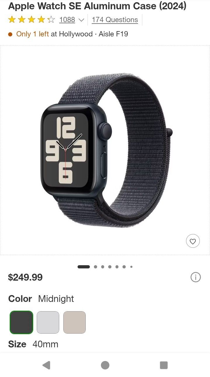 Brand New Apple Watch Se 3 40mm Midnight Black