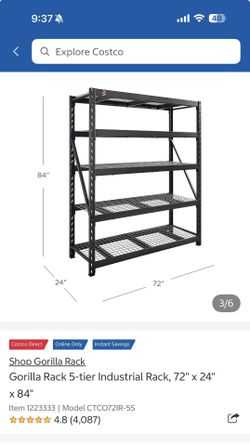 Gorilla Rack 5-Tier Industrial Rack (72" x 24" x 84")