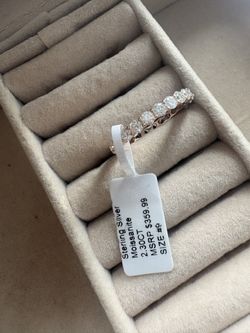 Rose Gold Ring Size 9 Moissanite Sterling Silver