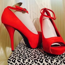 Red  Women Heels shoes
