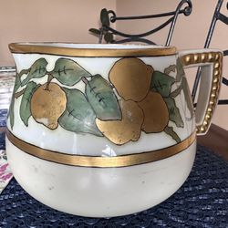 LIMOGES Lemonade Pitcher Jug Hand Painted Lemons FRANCE Collectible Antique