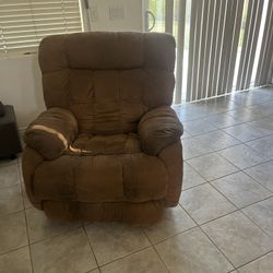 Brown reclining couch