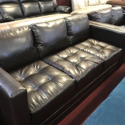 Brand new dark brown sofa and Loveseat