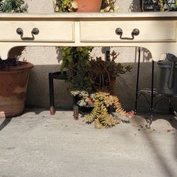 Solid Wood Desk. White Washed Antique  Fonish