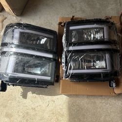 DNA MOTORING Pair of 3D Light Bar Headlights 2014– 2015 Silverado 1500 Clear Lens/Clear Reflector