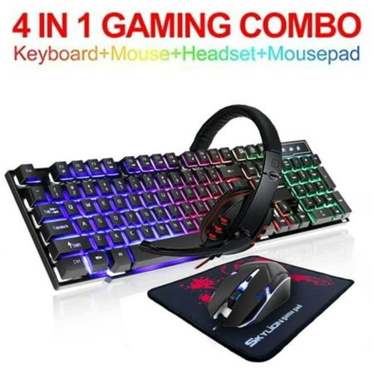  (Used) HUIMART PC Gaming Keyboard Mouse Headset Co