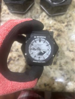 Casio G-Shock Watch Black with White Dial