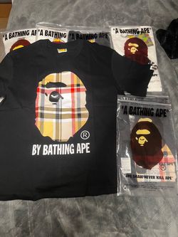 A Bathing Ape BAPE Plaid Ape Head Tee