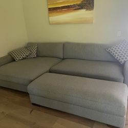 Sofa - Upholstered L-Sectional with Ottoman