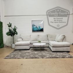 🛋️Beige Double Chaise Sectional (Delivery Available!! )