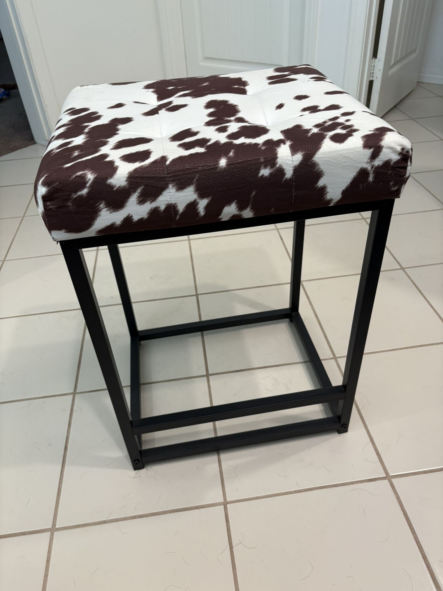 Cow Print Vanity Stool