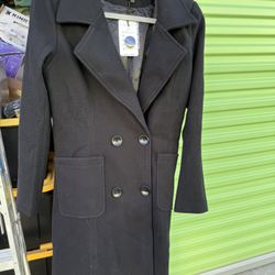 BANKENG Womens Black Long Coat Size small