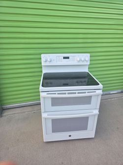 GE Double Oven Electric Range White