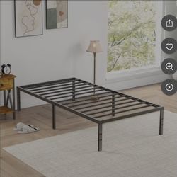 White Twin Bedframe and Mattress