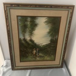 Fredrix Oil on Canvas Boy And Girl Gone Fishing