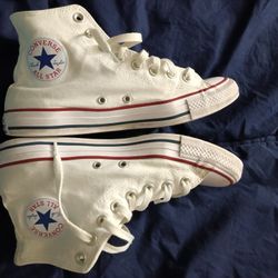 Ladies Size 10 White Converse Sneakers