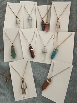 Wire Wrapped Crystal Necklaces 