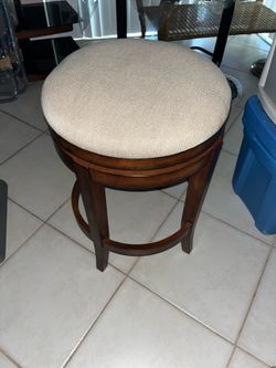 Wooden swivel barstool