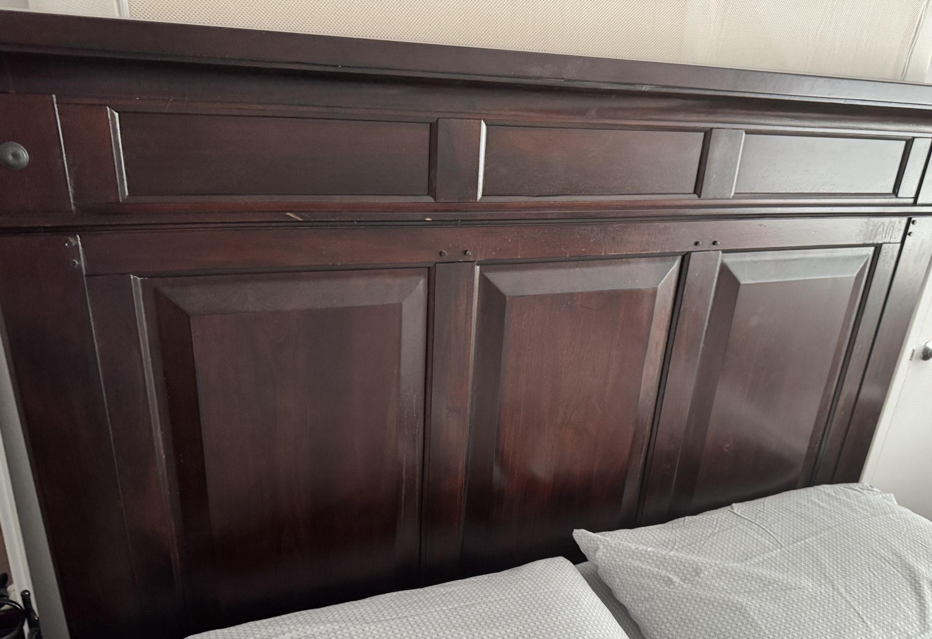 Solid wood modern bed frame