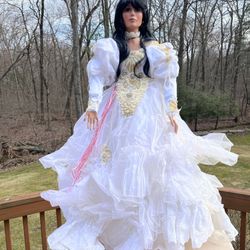 Rare Limited RUSTIE 42" PORCELAIN DOLL "HEAVENLY PRINCESS" White Dress