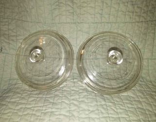 2 Vintage Pyrex Glass Replacement Lids P-81-C 