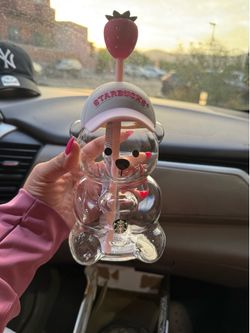 Starbucks bearista glass cup 🍓🐻