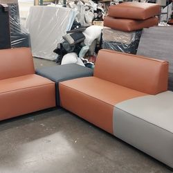 BRAND NEW 9x9ft SECTIONAL CHAISE SOFA  Sattle LEATHER , CUSTOM MADE AVAILABLE 