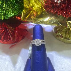 Sterling SilverRing W/Diamonds 