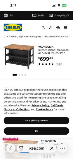 Brand new ikea kitchen island
