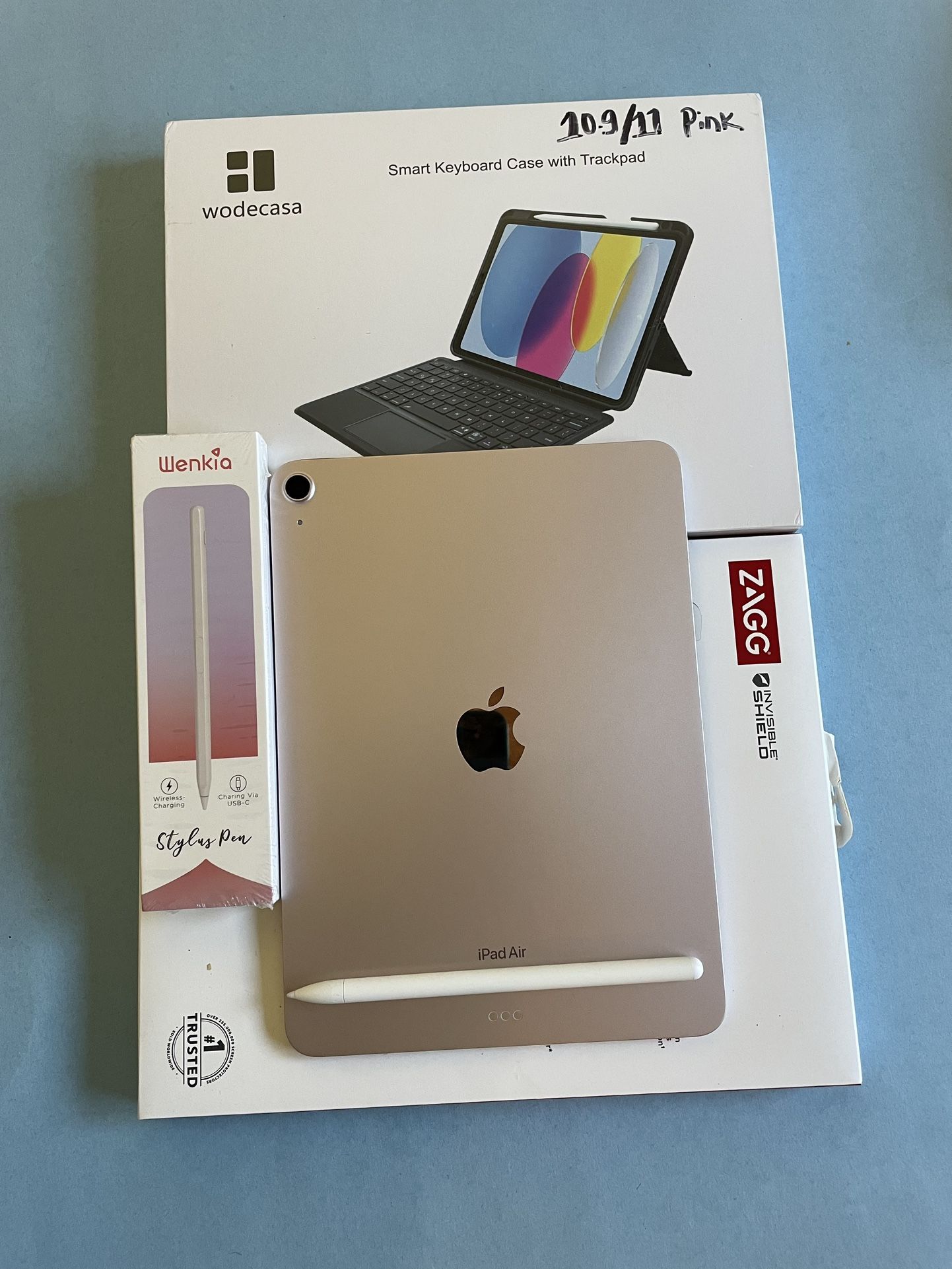  Apple iPad 5th Generation (M1 Chip / Pink Color) 64Gb With Pen, Keyboard Accessories 