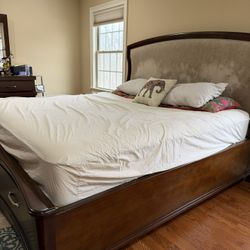 King Bed With Night Stand and Mattress 