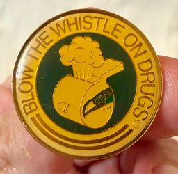 Vintage Seattle Seahawks Blow The Whistle On Drugs Pin