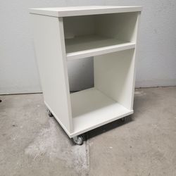 White Rolling Storage Cart - 2 Open Shelves