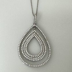 YAGI Sterling Silver CZ Pendant With Chain