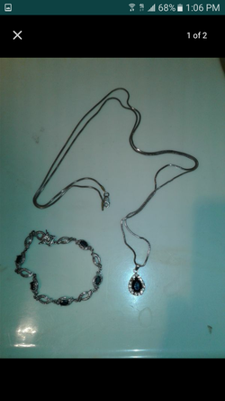 Silver necklace and bracelet