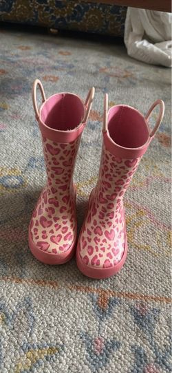 Tucker +Tate Kids Pink Leopard Heart Rain Boots