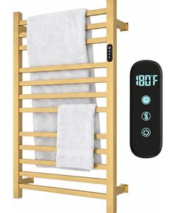Brand-New Luxury Gold Heated Towel Rack – 12-Bar Wall-Mounted Warmer