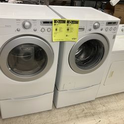 LG FRONT LOAD WASHER DRYER SET White  
