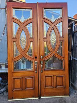 Beautiful solid wood front entrance doors